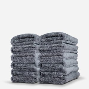 Adam's Borderless Grey Microfiber Towel - 12 Pack